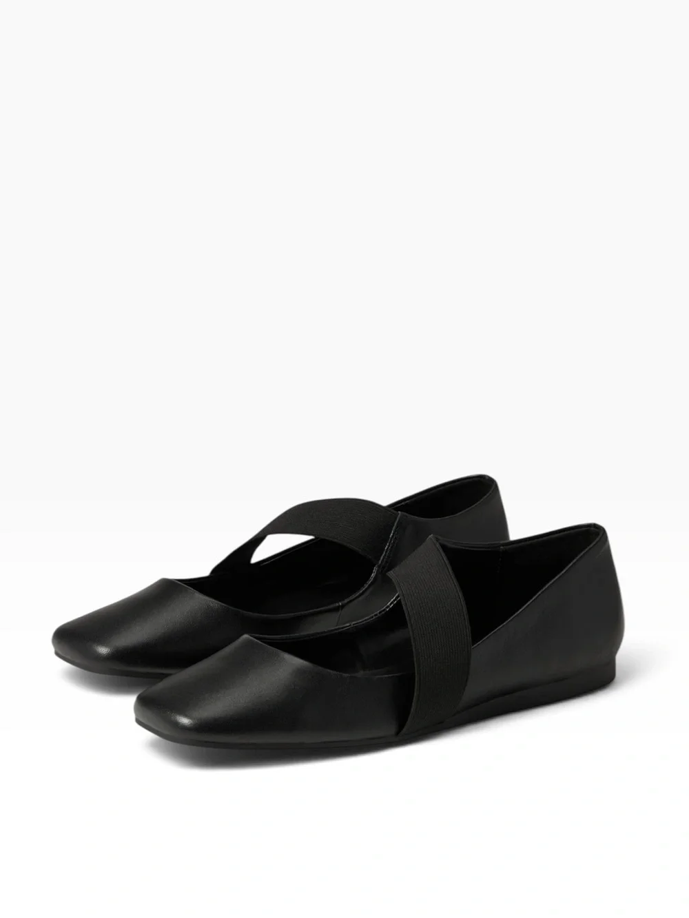 BLONDO BRIELLE BLACK LEATHER WATERPROOF SQUARE TOE BALLET FLATS SIZE 9